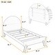 preview thumbnail 3 of 7, Cute Curved Headboard Wooden Platform Bed with Hidden Shelf
