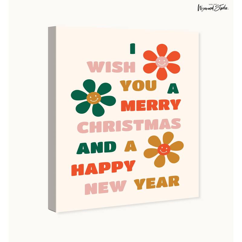 Wynwood Studio Canvas Holiday and Seasonal My Wish for You Red Modern & Contemporary Wall Art Canvas Print
