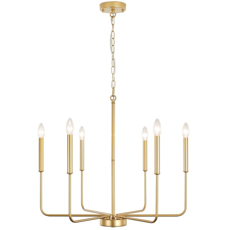 6-Light W26.18" x H66.92" Candle Chandelier for Living Room Kitchen Island