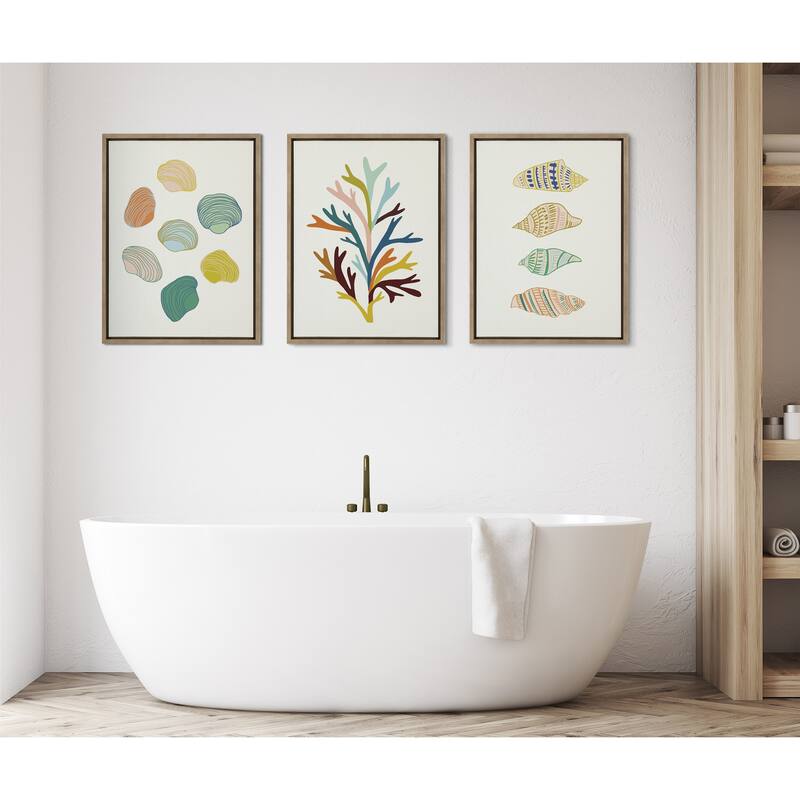 Kate and Laurel Sylvie Sea Plant Framed Canvas by Alicia Schultz