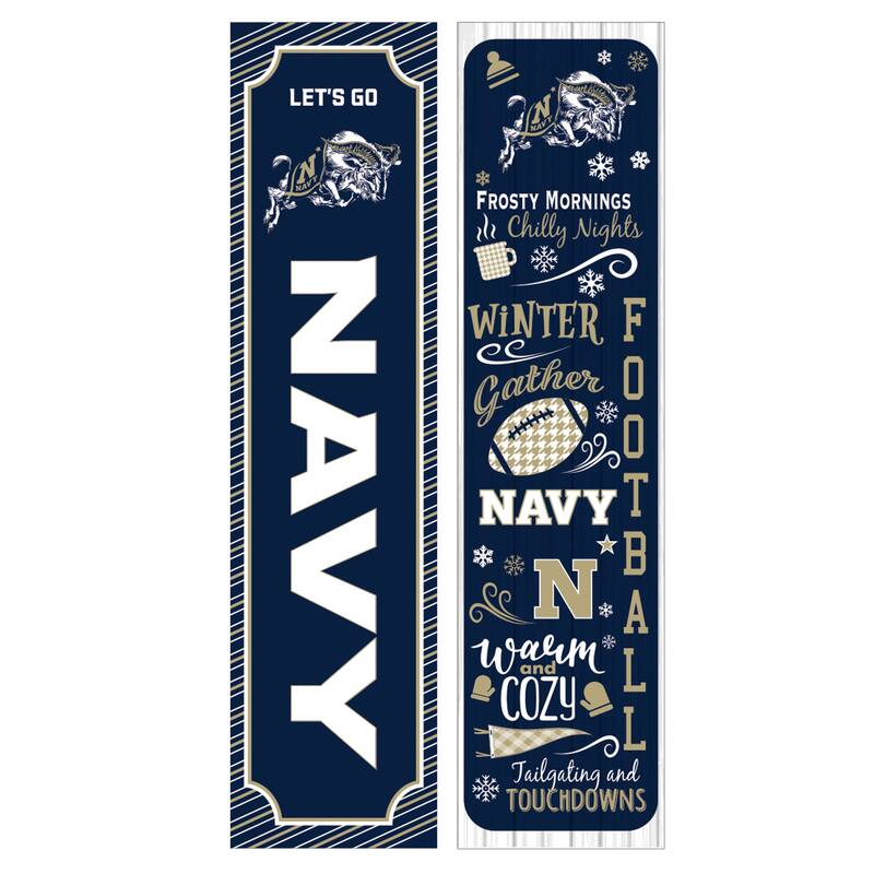 47" Double Sided Seasonal Porch Leaner, US Naval Academy - 47" x 11.25"