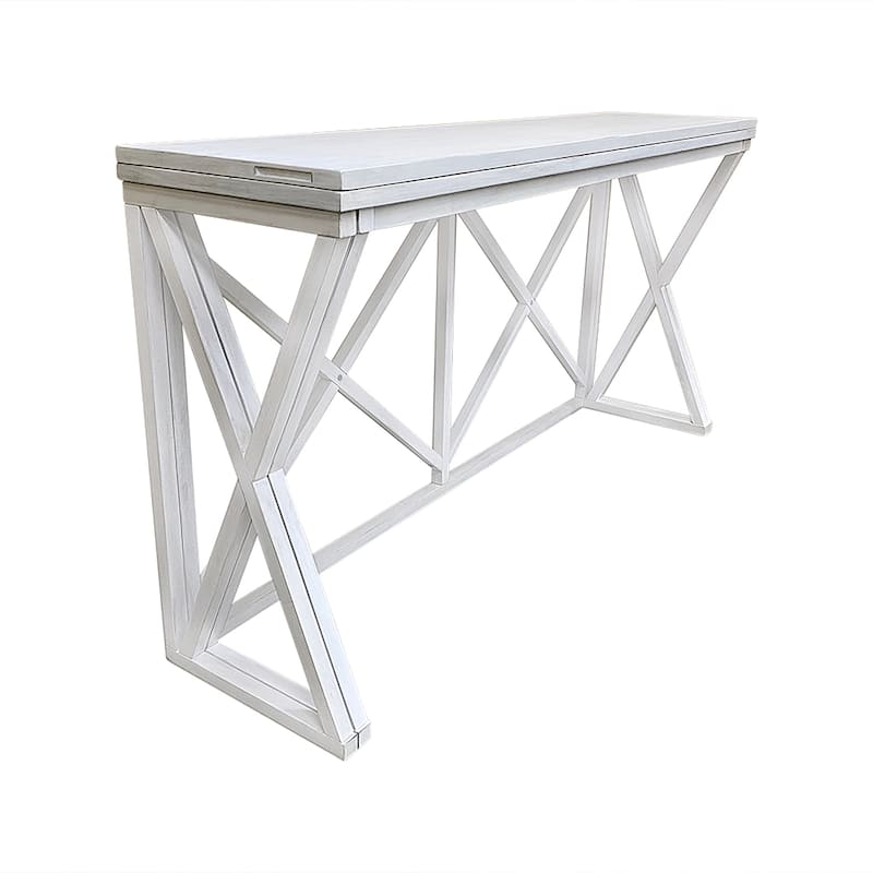 Carolina Living Taylor Flip Top Bar Table - Antique White, Natural