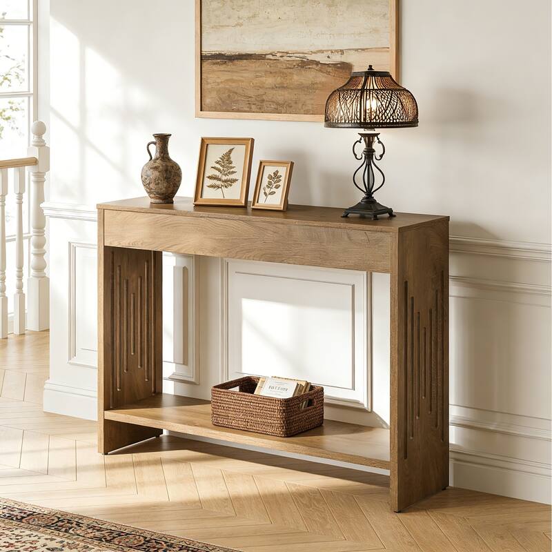 41.3-Inch Console Table Behind Couch, 2-Tier Farmhouse Sofa Table
