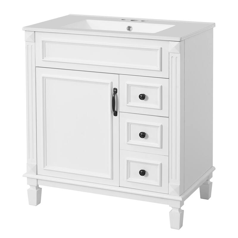 30" Bathroom Vanity with Ceramic Sink