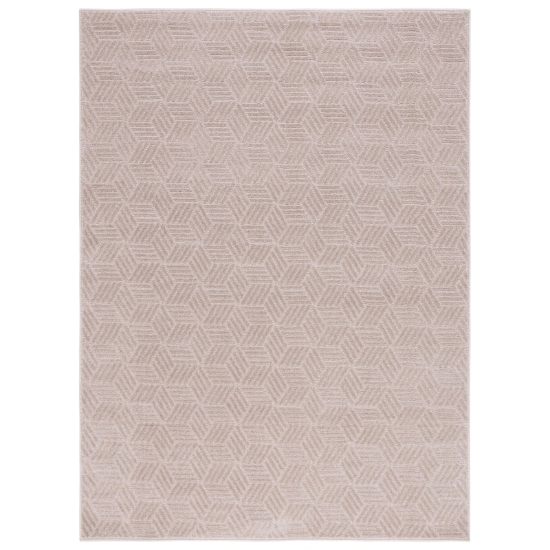 SAFAVIEH Plain and Solid Cathryn Geometric Rug - 6'7" x 9' - Beige