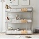 preview thumbnail 3 of 7, Silver Metal Twin Size Triple Bunk Bed with Ladder