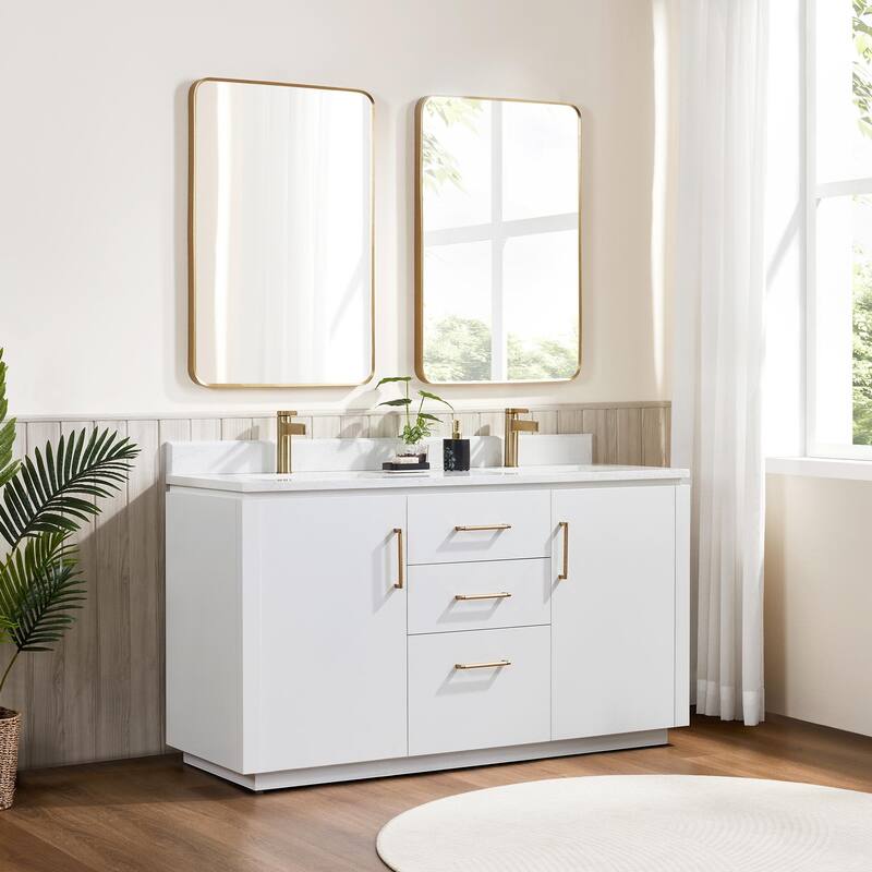 Miseno MV-SAN60M-GW-NM San 60" Free Standing Double Basin Vanity Set