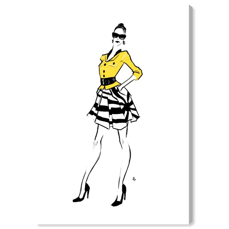 Wynwood Studio Canvas Fashion and Glam Fashion Runway 3 Black and Pastel Yellow Glam Wall Art Canvas Print