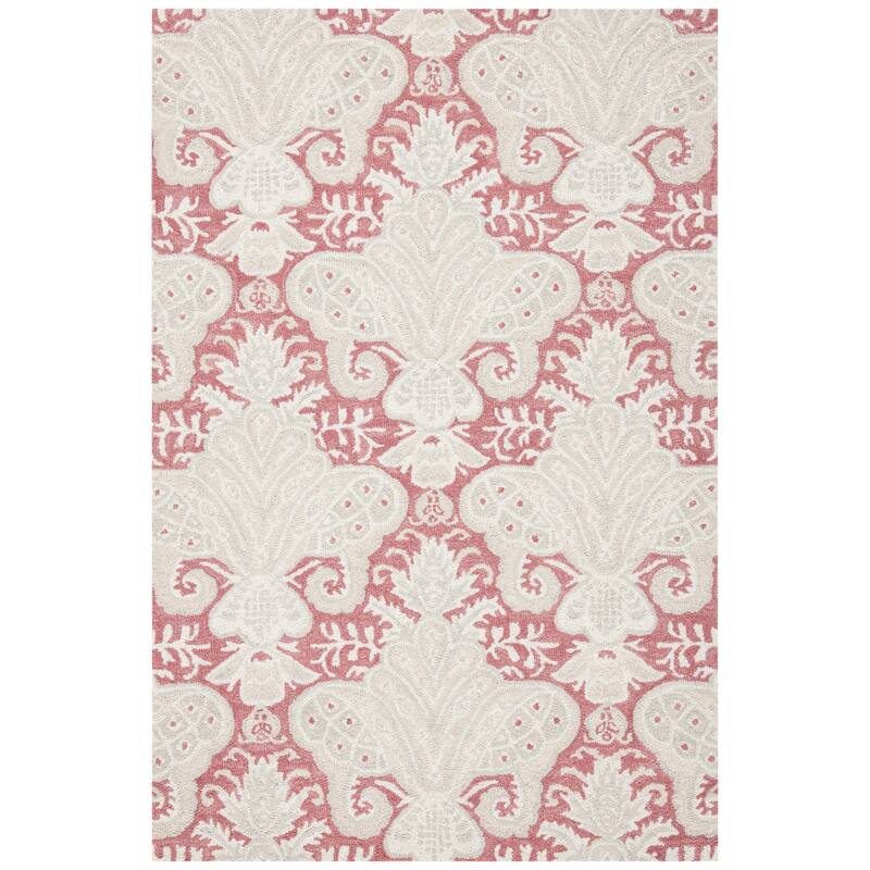 SAFAVIEH Handmade Micro-Loop Doinita Modern Wool Rug - 4' x 6' - Pink/Beige