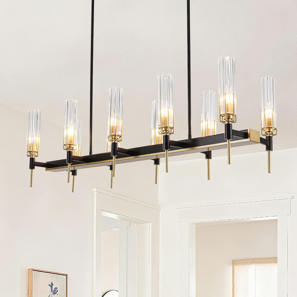 10 - Light Dimmable Modern Linear Kitchen Island Chandelier - 45.28in