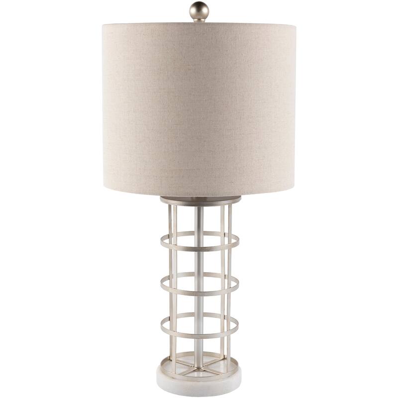 Artistic Weavers Marile Antique Silver Cage Table Lamp - 25"H x 13"W x 13"D