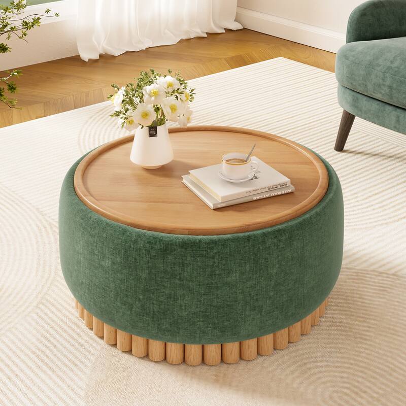 Modern Round Tufted Ottoman