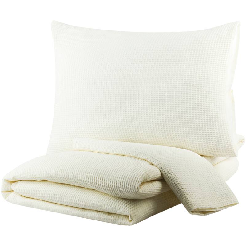 Mahja Waffle Weave Duvet Set