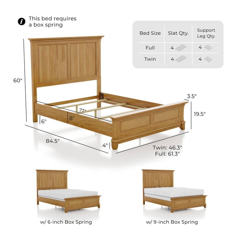 Furniture of America Wellington Farmhouse Natural Oak 3-Piece Wood Kids Bedroom Set