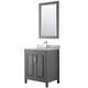 Option Dark Gray / White Carrara Marble Top / Polished