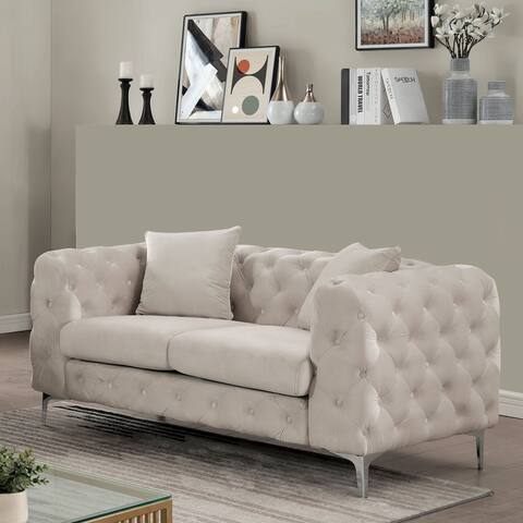 Furniture of America Carysford Contemporary Button Tufting Loveseat