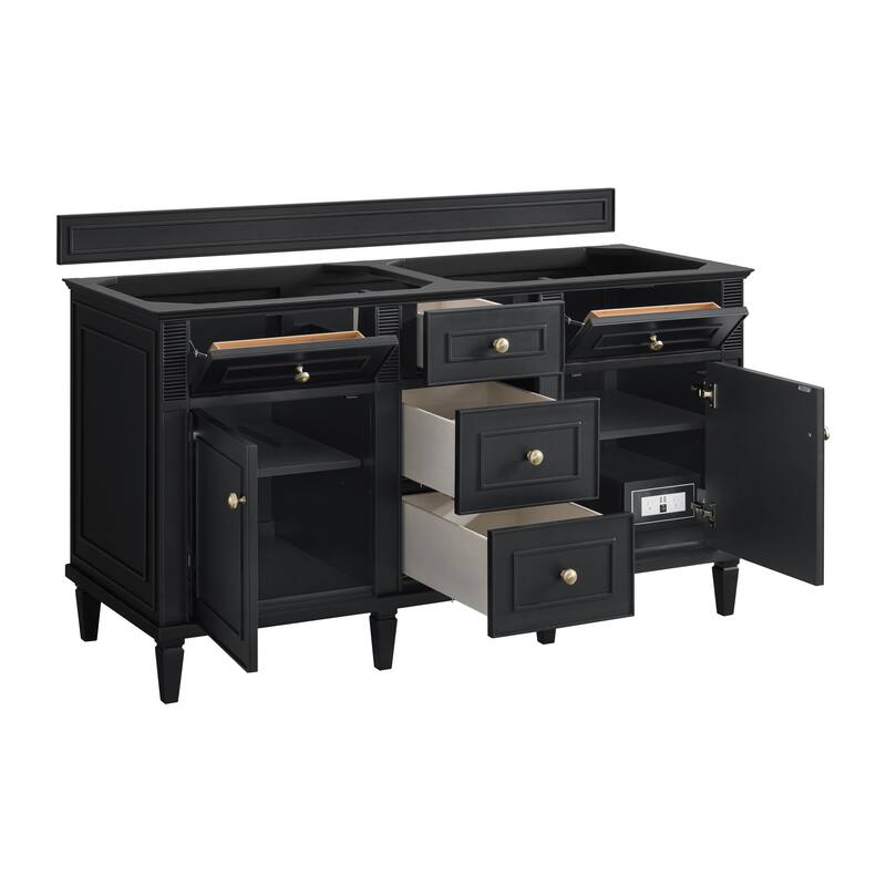 James Martin Vanities Lorelai 60" Double Vanity, Black Onyx