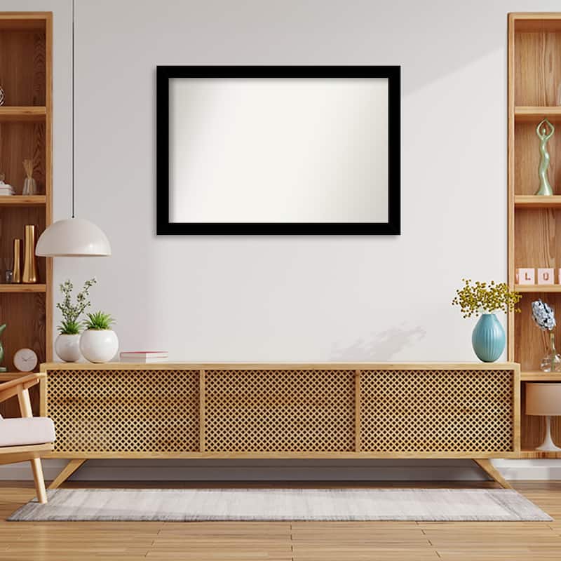 Basic Narrow Non-Beveled Wood Framed Wall Mirror