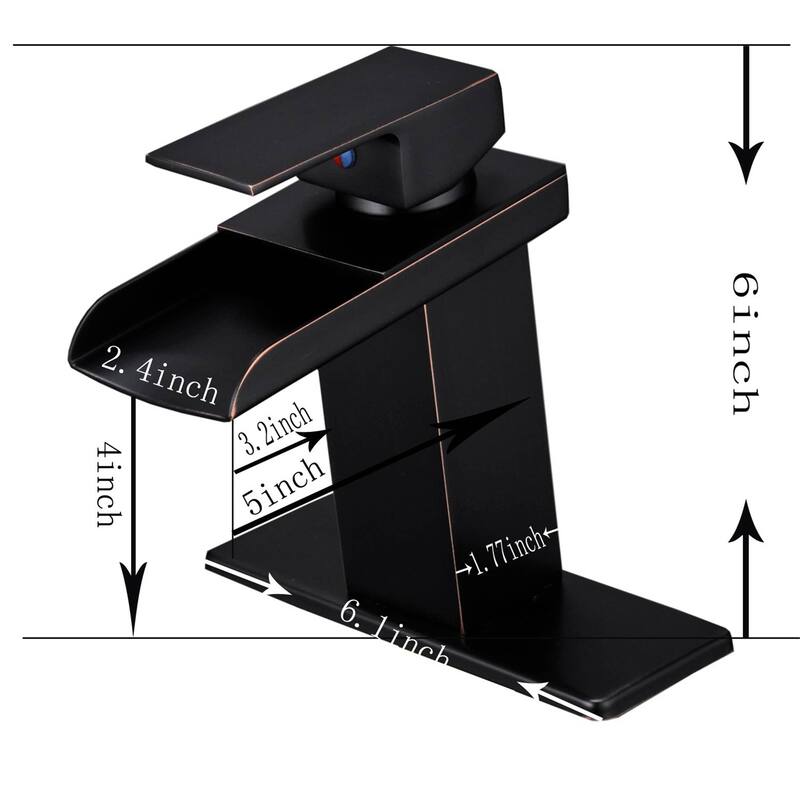 Waterfall Bathroom Sink Faucet Single Handle Bathroom Faucets One Holes Modern Basin Vanity Mixer Taps With Valve