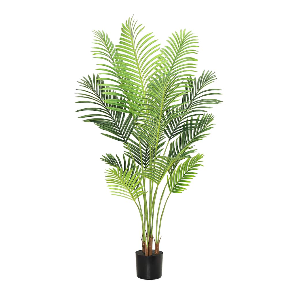 5ft Real Touch Areca Palm Tree Plant in Black Pot - 60" H x 35" W x 35" DP