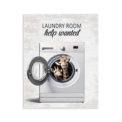 Stupell Laundry Room Help Wanted Wall Plaque Art Design By Lettered and Lined