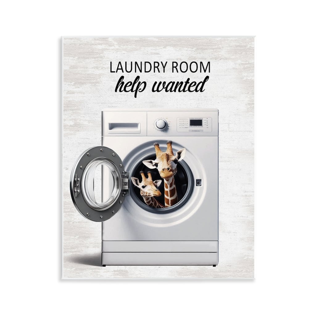 Stupell Laundry Room Help Wanted Wall Plaque Art Design By Lettered and Lined