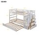 preview thumbnail 6 of 25, Twin Over Twin Wood Bunk Bed for Kids with Trundle and Staircase(4 Storage Drawers)