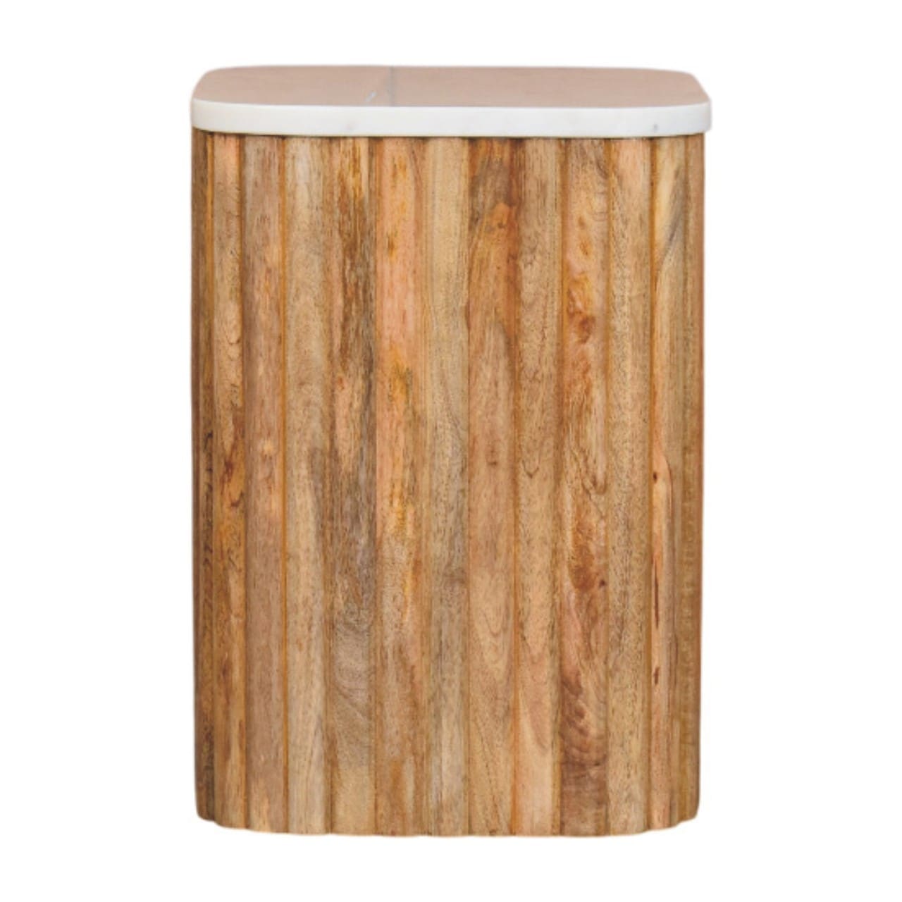 Artisan Furniture Solid Wood Oakish Marble Side Table , Brown