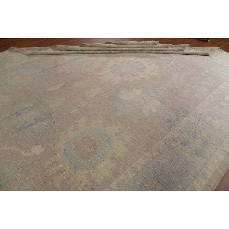Vegetable Dye Oushak Large Area Rug Handmade Wool Carpet - 10'5"x 13'8"