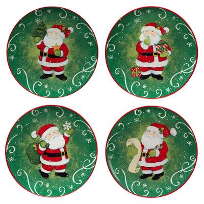 Certified International Holiday Magic Santa 9" Dessert/Salad Plates, Set of 4
