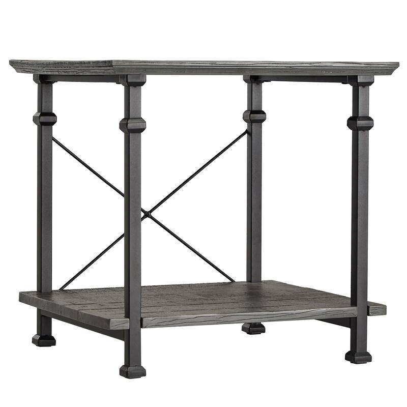 Myra Vintage Industrial Modern Rustic End Table by iNSPIRE Q Classic - Grey