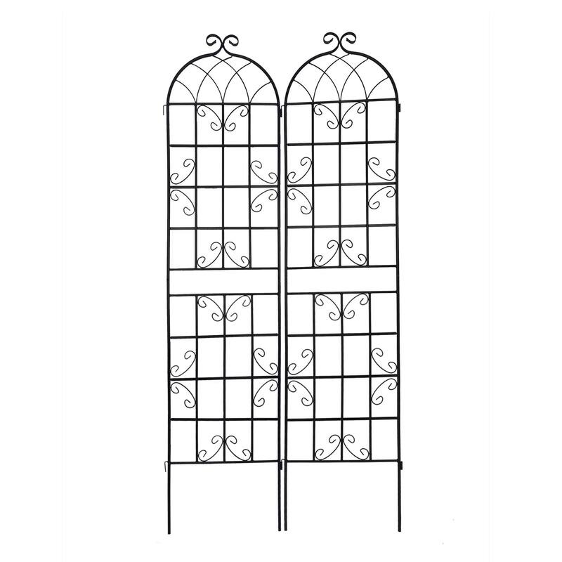 4 Pack Metal Garden Trellis for Climbing Plants Outdoor Rustproof Plant Support Rose Trellis Netting Trellis Black