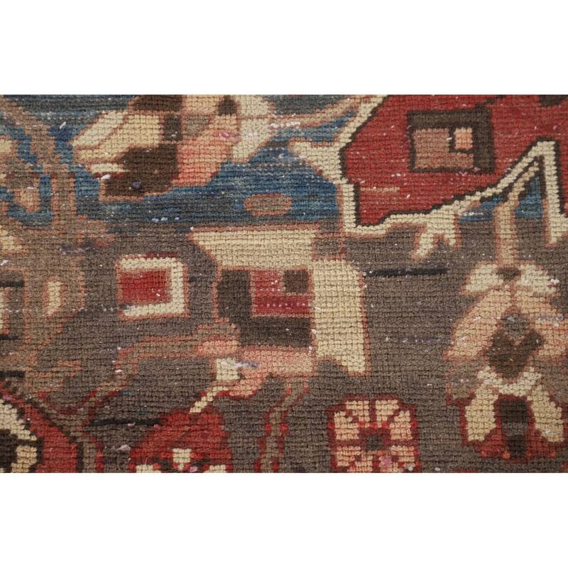 Bakhtiari Persian Vintage Area Rug Handmade Medallion Wool Carpet - 6'8"x 9'11"
