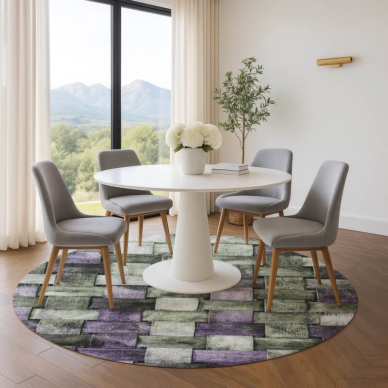 Premium Washable Super Soft Basketweave Mayfield Rug - Sage - 8' x 8'