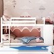 preview thumbnail 35 of 48, Floor Bunk Bed with Movable Storage Cabinet, Include 4 Storage Drawers and 3 Shelves, Solid Wood Bunkbeds Frame for Kids Teens White - Twin