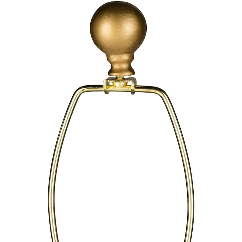 Livabliss Turquoise over Bronze Natural Shade Lamp