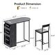 preview thumbnail 10 of 9, Dining Room Table with Double Tier Wine Rack and Glasses Hanging Grey