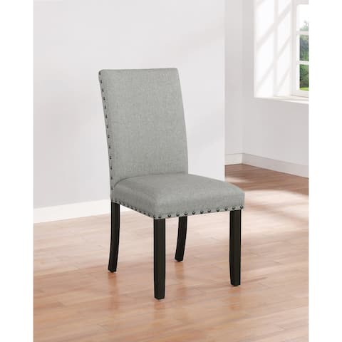 Rivington Grey Upholstered Side Chairs (Set of 2) with Nailhead Trim
