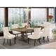 preview thumbnail 18 of 23, East West Furniture Dining Room Set- a Wooden Table and Light Beige Linen Fabric Dining Chairs, (Pieces & Finish Options) LAFR7-71-02