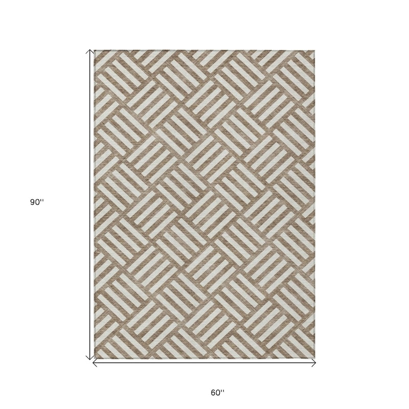 HomeRoots Geometric Transitional Rectangle Outdoor Rug