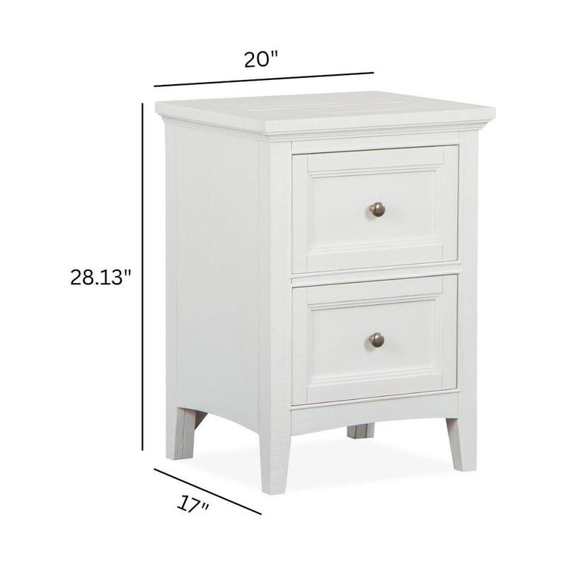 Magnussen Home Heron Cove Chalk White and Dovetail Grey Small Drawer Nightstand
