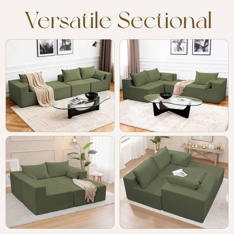 Modern L-Shaped Cloud Modular Sectional Sofa with Chaise Lounge