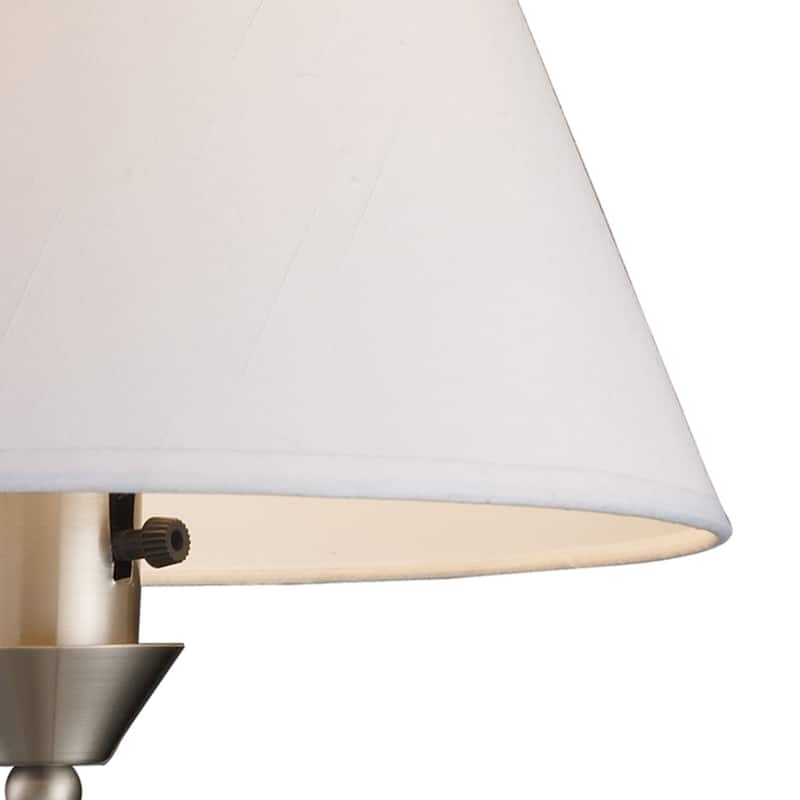 Elk Home Elysburg Satin Nickel With White Fabric Shade 1 Light Sconce