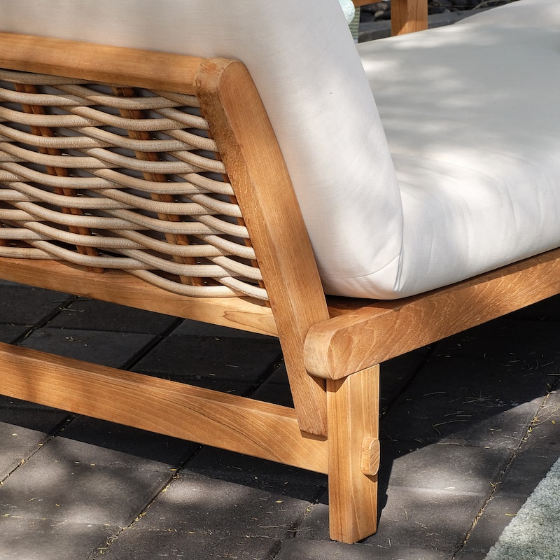 Cambridge Casual Auburn Teak Outdoor Sofa Daybed with Sunbrella Cushion