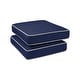 preview thumbnail 36 of 67, Haven Way Universal Outdoor Ottoman Cushion (Set of 2) Navy w/ Linen Piping