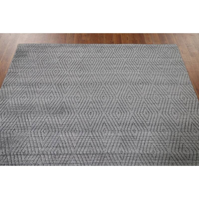 Diamond Pattern Gabbeh Contemporary Wool Area Rug Handmade - 5'4" x 7'7"