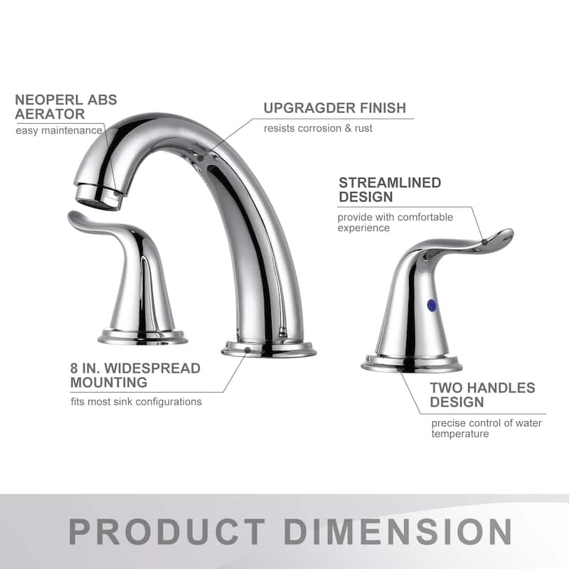 WOWOW Widespread Double Handle Bathroom Faucet