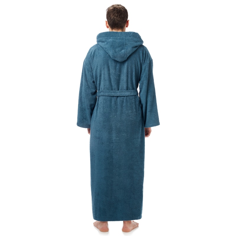 Men's Long Turkish Cotton Hooded Bathrobe