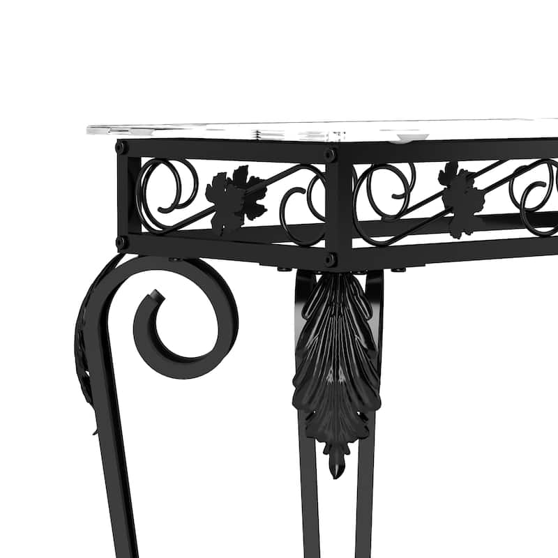 Modern Style Fancy Glass and Metal Console Table