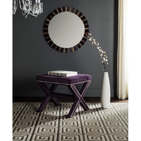 Safavieh Palmer X bench Nailhead Plum Ottoman On Sale Bed Bath